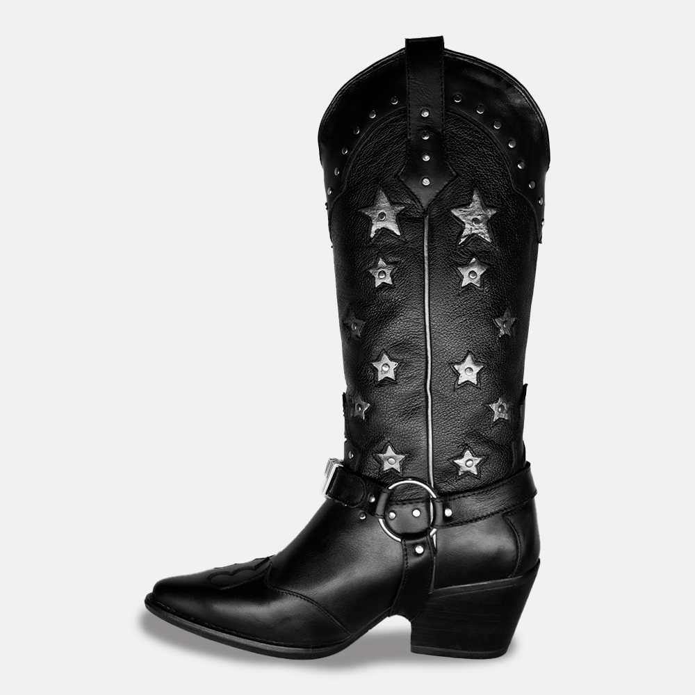 The Harlow black leather