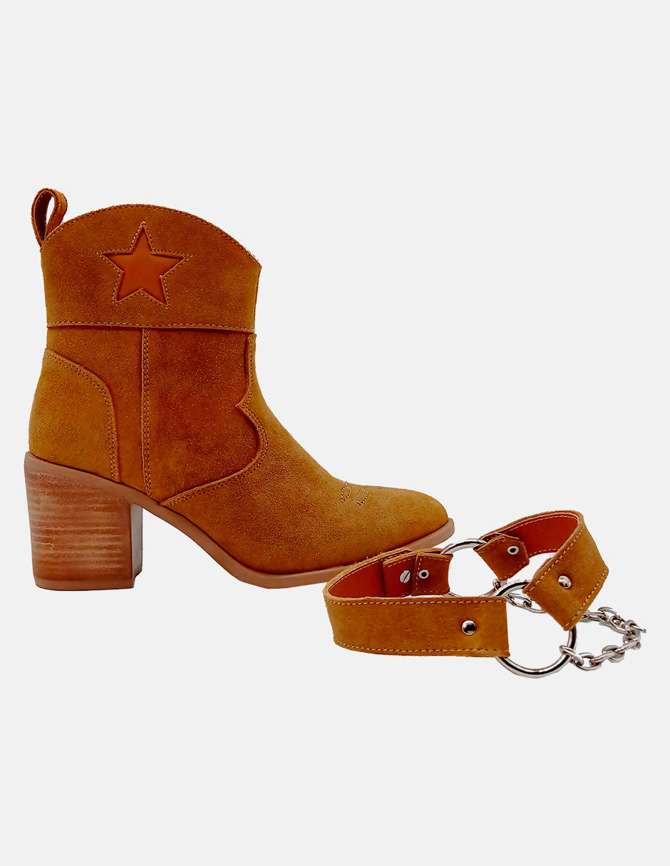 The Luciana Camel Suede Leather