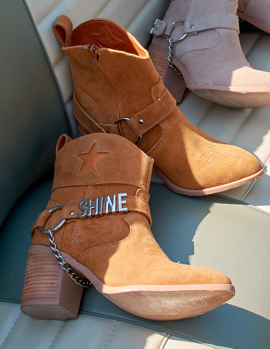 The Luciana Camel Suede Leather