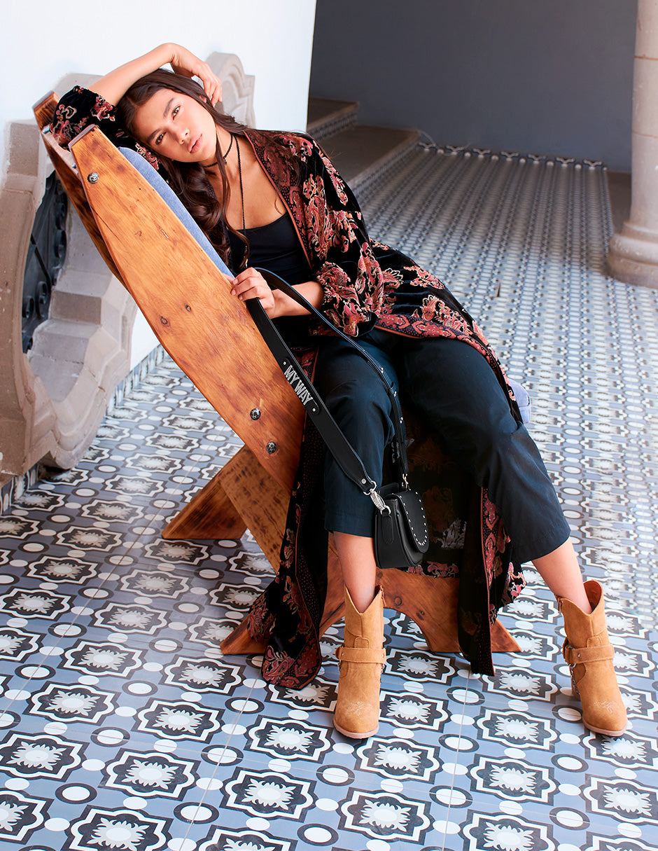 The Luciana Camel Suede Leather
