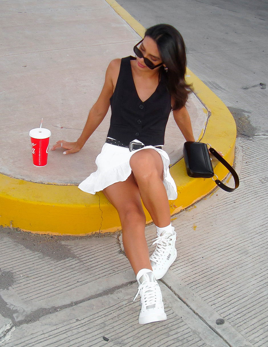 The Cordelia white and studs