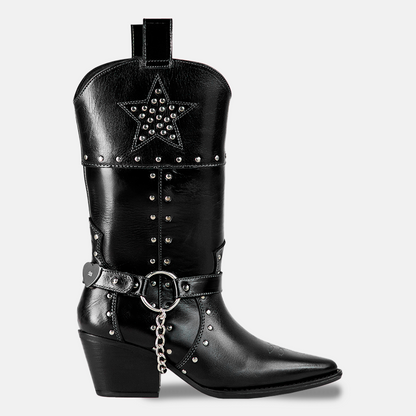 The Cayetana Black & Studs Leather