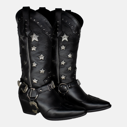 The Harlow black leather